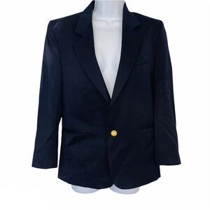 Perry Ellis Blazer Boys Size 16 Navy Blue Gold Buttons